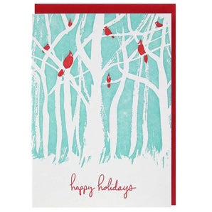 Birds In Woods Holiday Card By Smudge Ink