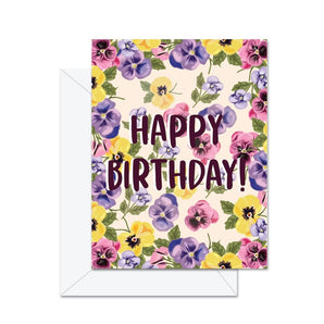 Birthday Pansies Card By Jaybee Design
