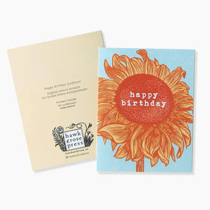 Birthday Sunflower Card By Hawk and Rose Press