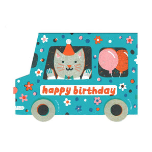 Birthday Van Die Cut Card By The Printed Peanut