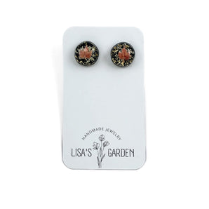 Black Maple Leaf Resin Stud Earrings By Lisa’s Garden