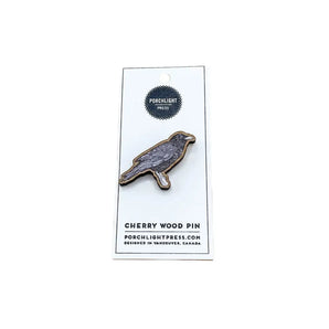 Black Raven Wooden Pin By Porchlight Press