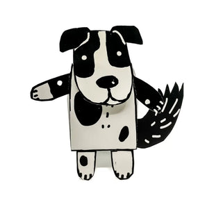 Black & White Dog Stand-Up Card By Anne Ormerod