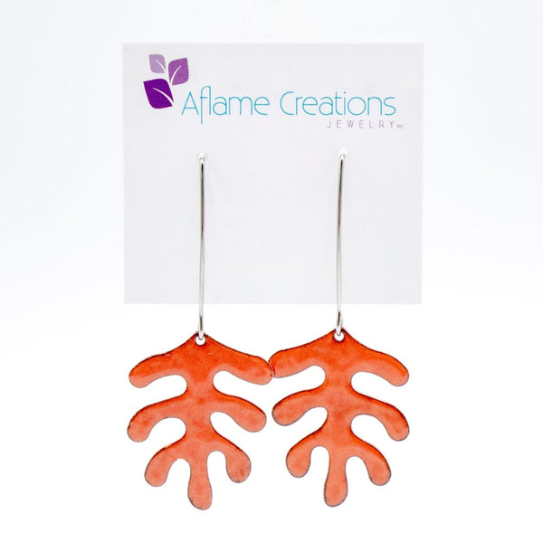Blobby Leaf Earrings (various colours) By Aflame Creations