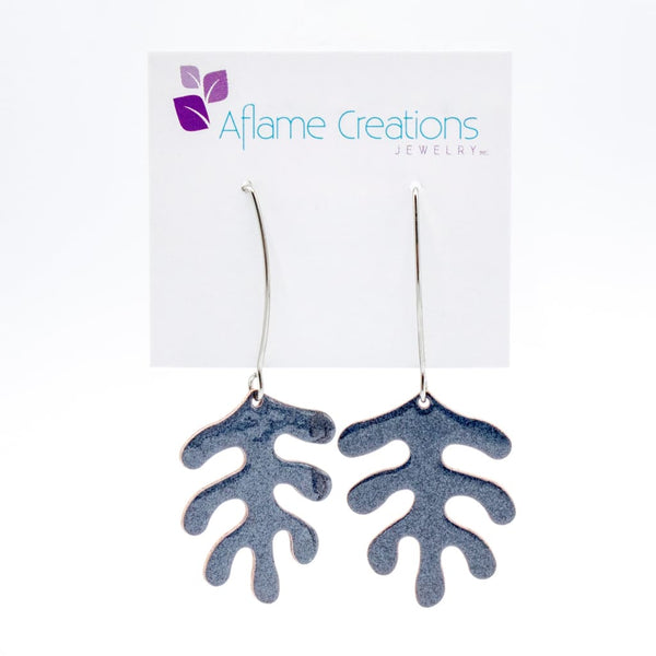 Blobby Leaf Earrings (various colours) By Aflame Creations
