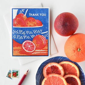 Blood Orange Thank You Card By Heartell Press