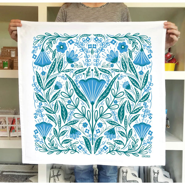 Blue Blossoms Tea Towel By Gingiber
