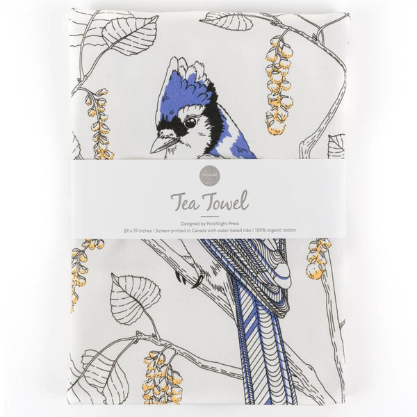 Blue Jay Tea Towel By Porchlight Press