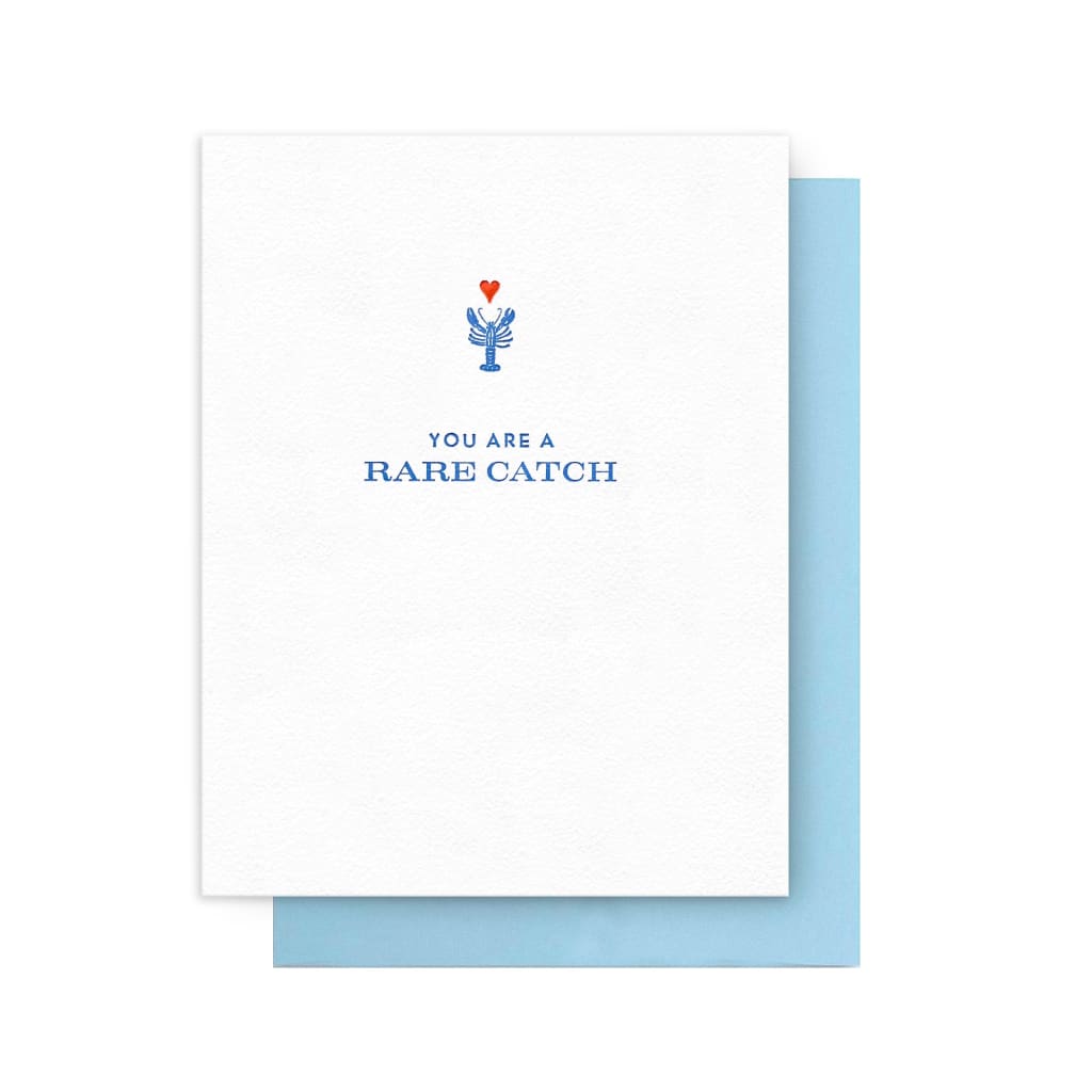Blue Lobster Rare Catch Card By Arquoise Press