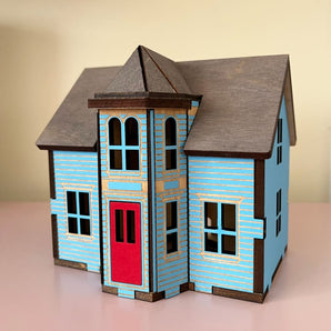 Blue Lunenburg Bump Miniature House By Beepart