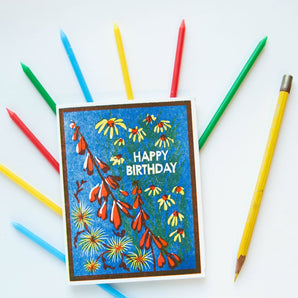 Blue Sky and Wildflowers Birthday Card By Heartell Press