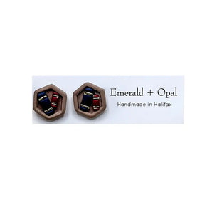 Bookshelf Stud Earrings By Emerald and Opal