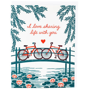 Bridge Bike Love Card By Smudge Ink