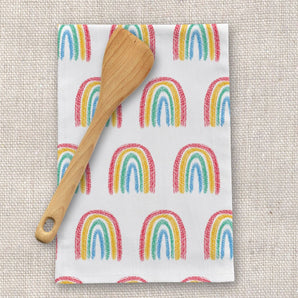 Bring The Rainbows Tea Towel By Rebecca Jane Woolbright