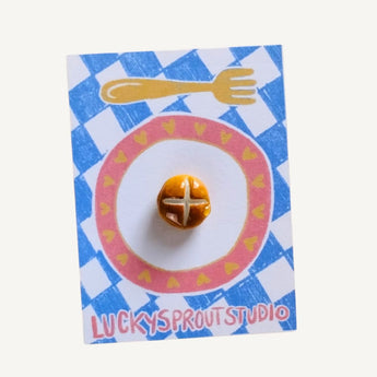 Bun Clay Pin By Lucky Sprout Studio