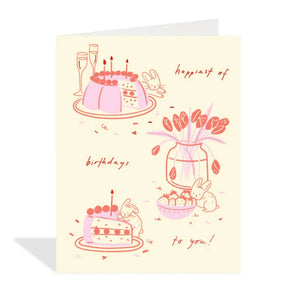Bunny Cake Foil Card By Halfpenny Postage