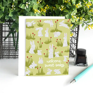 Bunny New Baby Card By Pedaller Designs