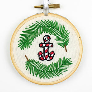 Candy Cane Anchor Embroidery By Katiebette