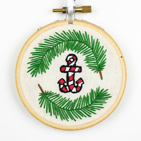Candy Cane Anchor Embroidery By Katiebette