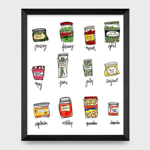 Canning Calendar 8x10 Print By Adele Mansour