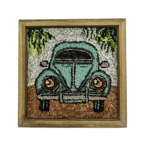 Car Rug Hooked Framed Wall Hanging By Lucille Evans Rugs