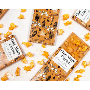 Caramel + Popcorn Chocolate Bar By One More Cocoa