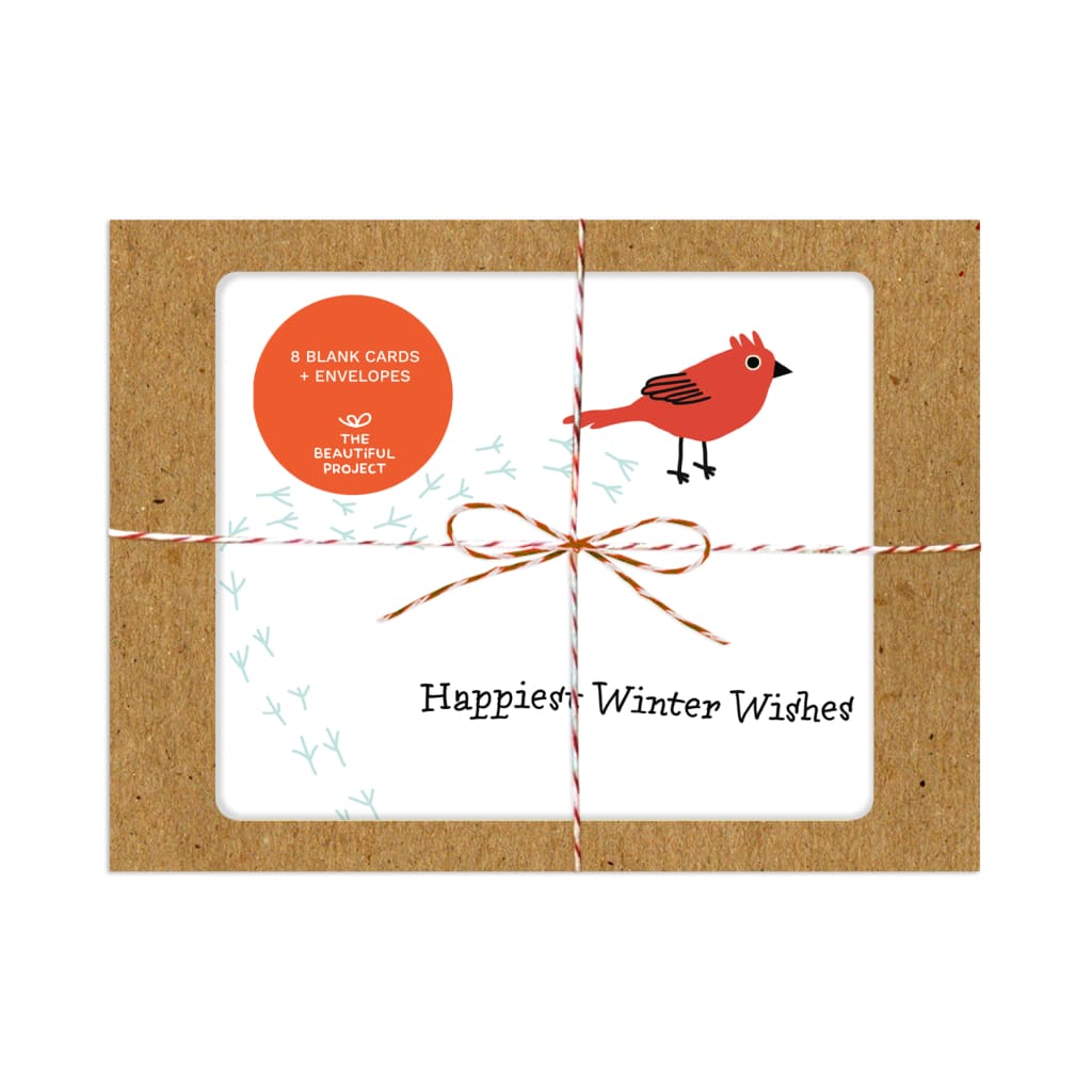 Cardinal Winter Wishes Card 8 Pack By The Beautiful Project