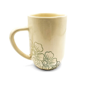 Carved Floral Mug (Tall) By The Maple Market Crafts