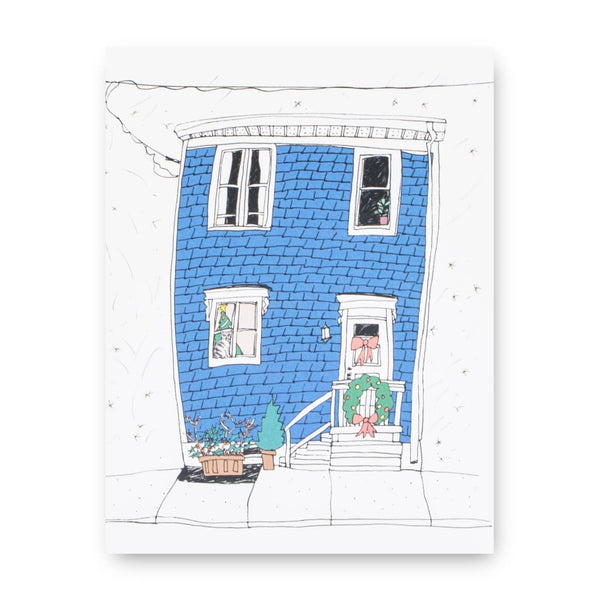 Cat House Holiday Card By Emma FitzGerald Art & Design