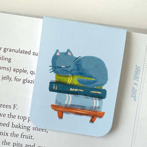 Cat Nap on Books Magnetic Bookmark By Julep and Trubbs