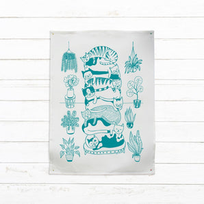 Cat Stack Tea Towel By Able and Game