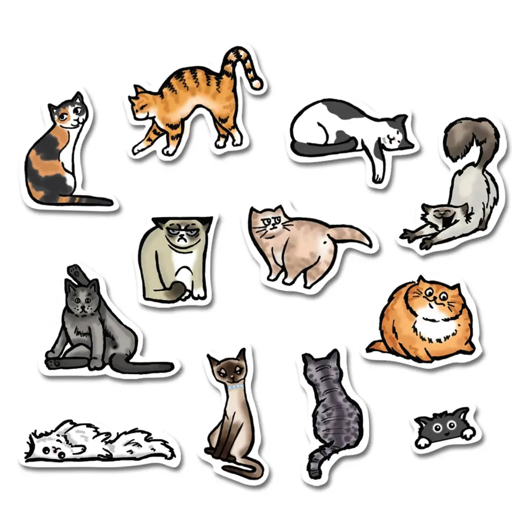 Cat Layout Sticker Cats Sticker Pack - Design Corner - Inkwell Modern Handmade