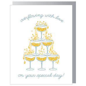 Champagne Tower Wedding Card By Smudge Ink