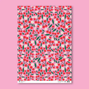 Cherries Gift Wrap Sheet By Paperole
