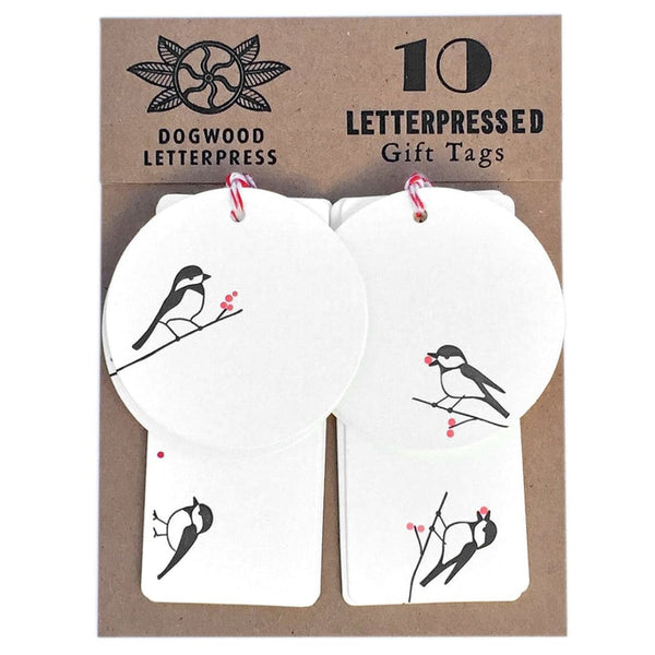 Chickadee Gift Tags (10) By Dogwood Letterpress