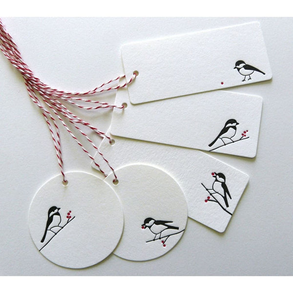 Chickadee Gift Tags (10) By Dogwood Letterpress