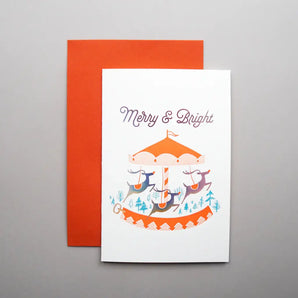 Christmas Carousel Foil Card By ditto