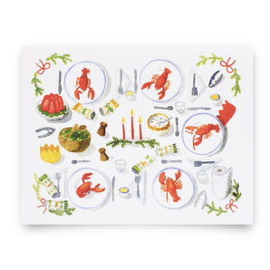 Christmas Lobster Dinner Card 6 Pack By Kat Frick Miller Art