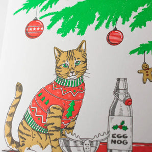 Christmas Sweater Cat Card By Porchlight Press