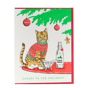 Christmas Sweater Cat Card By Porchlight Press
