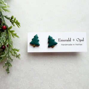 Christmas Tree Stud Earrings (various colours) By Emerald