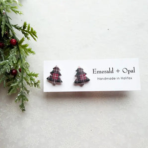 Christmas Tree Stud Earrings (various colours) By Emerald