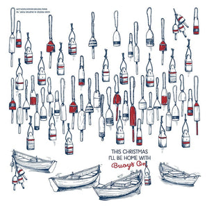 Christmas with Buoys On Tea Towel By The Far Away Shop