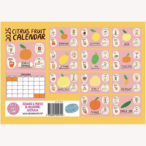 Citrus Fruit 2025 Wall Calendar By Able and Game