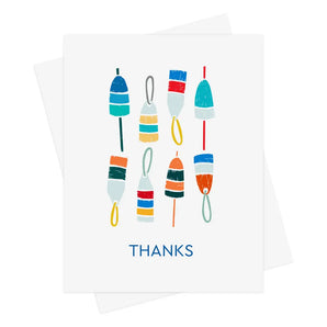 Colourful Buoys Thanks Card 5 Pack By Inkwell Originals