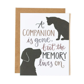 SALE - Companion Pet Sympathy Card By 1canoe2