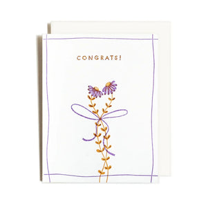 Congrats Flower Bow Card By Homework Letterpress