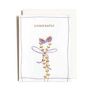 Congrats Flower Bow Card By Homework Letterpress
