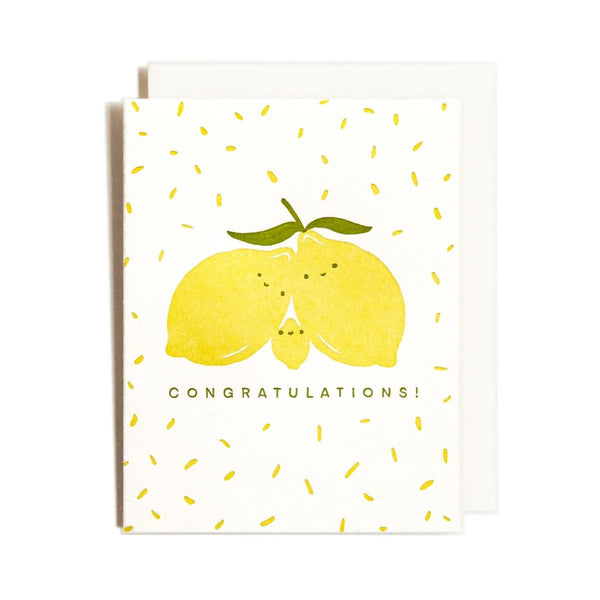 Congratulations Baby Lemon Card By Homework Letterpress