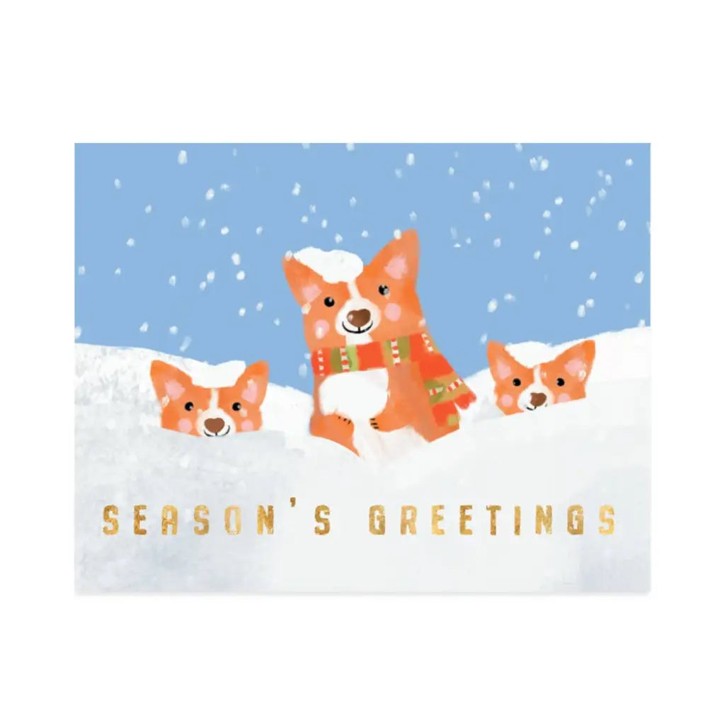 Corgi Greetings Foil Card By Halfpenny Postage